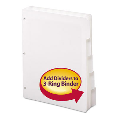 Smead Blank Dividers, 5-Tab, White, 20 S